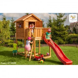 Fungoo MY HOUSE детска площадка с къщичка с пързалка Fungoo MY HOUSE детска площадка с къщичка с пързалка