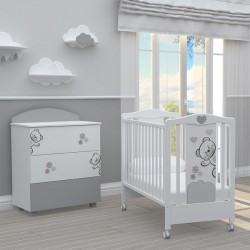 Bambino Casa Комплект бебешко легло + скрин с пуш механизми Fiori
