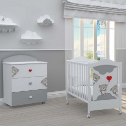Bambino Casa Комплект бебешко легло + скрин с пуш механизми Tre Orsetti