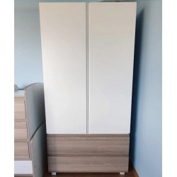 ГАРДЕРОБ ОРСО БЯЛ СЪС СКРИТИ ДРЪЖКИ