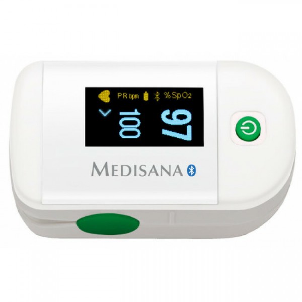 Уред за измерване нивото на кислород в кръвта и сърдечния пулс - пулсоксиметър Medisana Pulse oximeter PM 100 connect, Германия